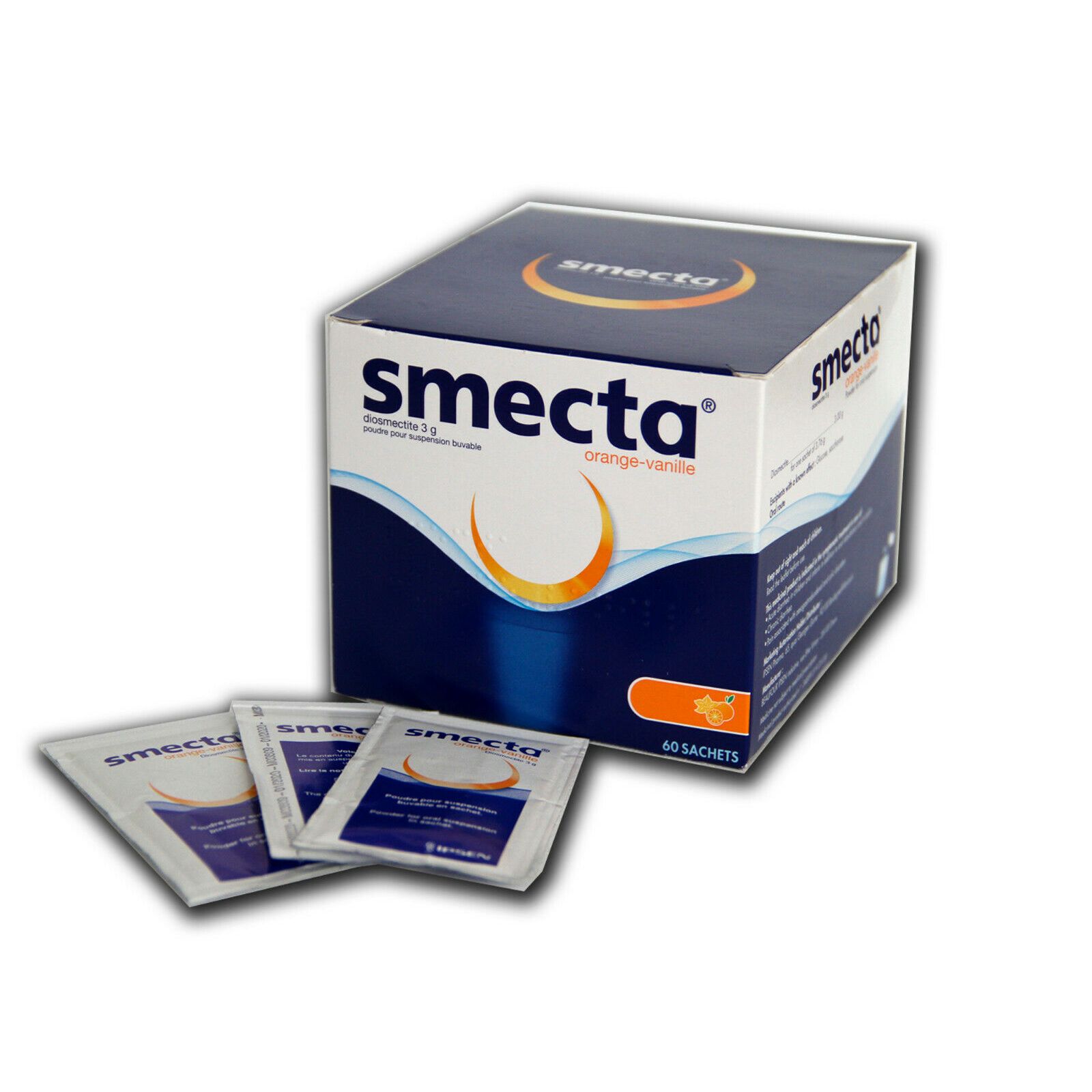Buy Smecta 60 sachets online in US pharmacy. Treatment of acute diarrhea, abdominal pain, flatulence, and other digestive disorders.
